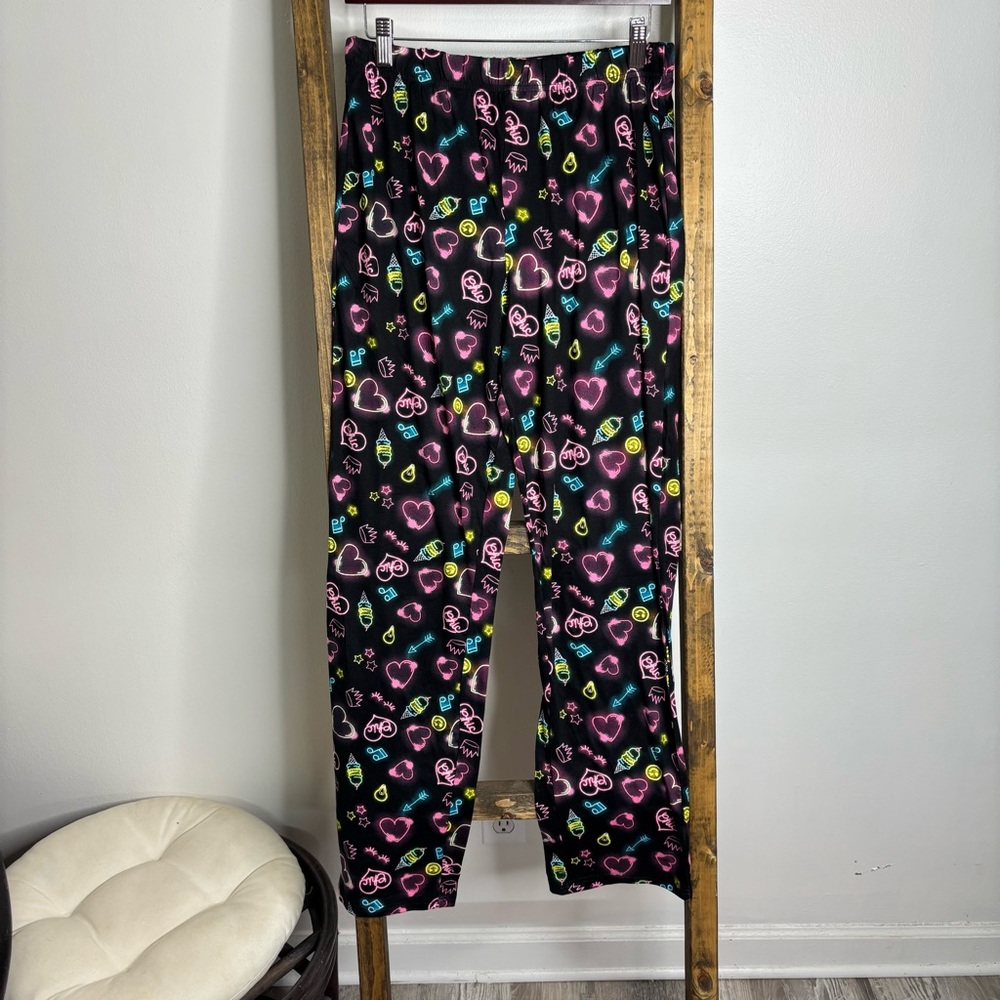 Derek Heart Neon Signs Pajama Stretch Pants
